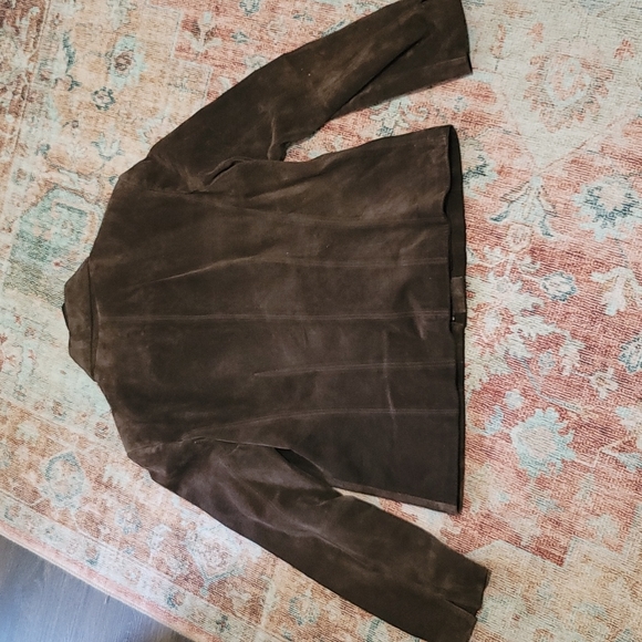 Brown suede leather coat - Picture 5 of 5